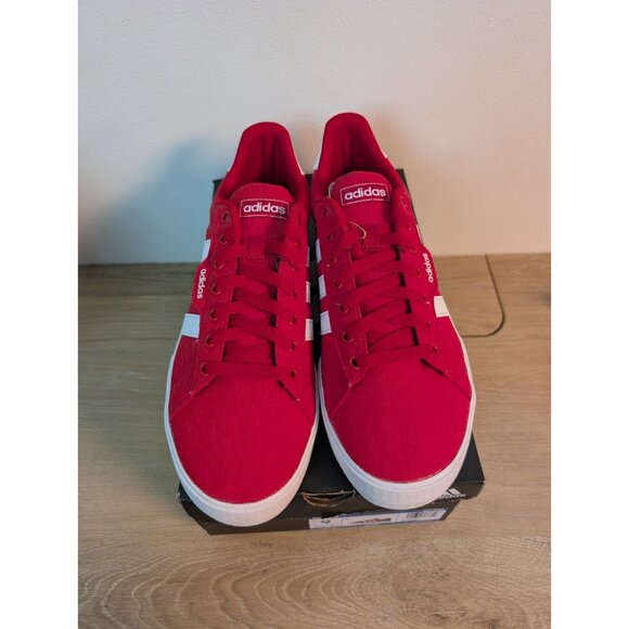 Adidas Daily 3.0 Red Skate Shoes Sneakers Lace Mens Sz 9 GY8116 Classic New - Picture 3 of 7